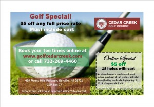 Cedar Creek golf, Retail Me Not coupon